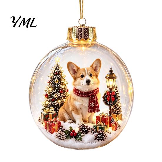 Decorative Holiday Gift Ideas Glowing Christmas Story Ornament, Mini Scene In Ball with Warm LED Unique Exchange Gifts Light, 3D Clear Acrylic Hanging