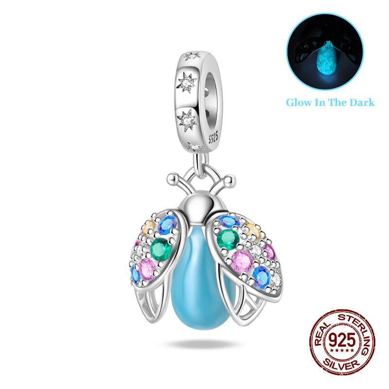 Classic Copper Beads Luminous Firefly Star Chameleon Charms Pendants Fit Original Bracelet Diy Jewelry For Woman