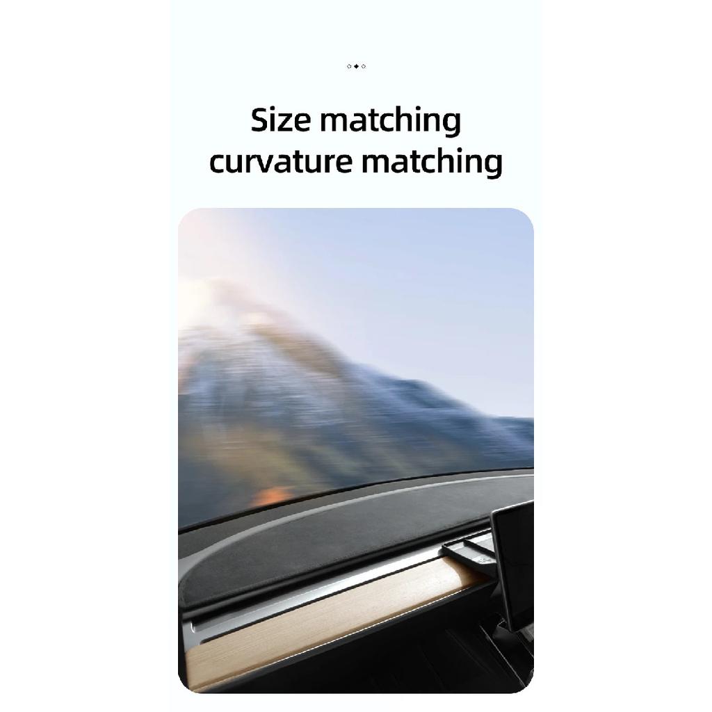 For Tesla Model Y Juniper Suede Leather Dashmat Model 3 Highland Car Dashboard Cover Pad Dash Mat SunShade Carpet Accessories