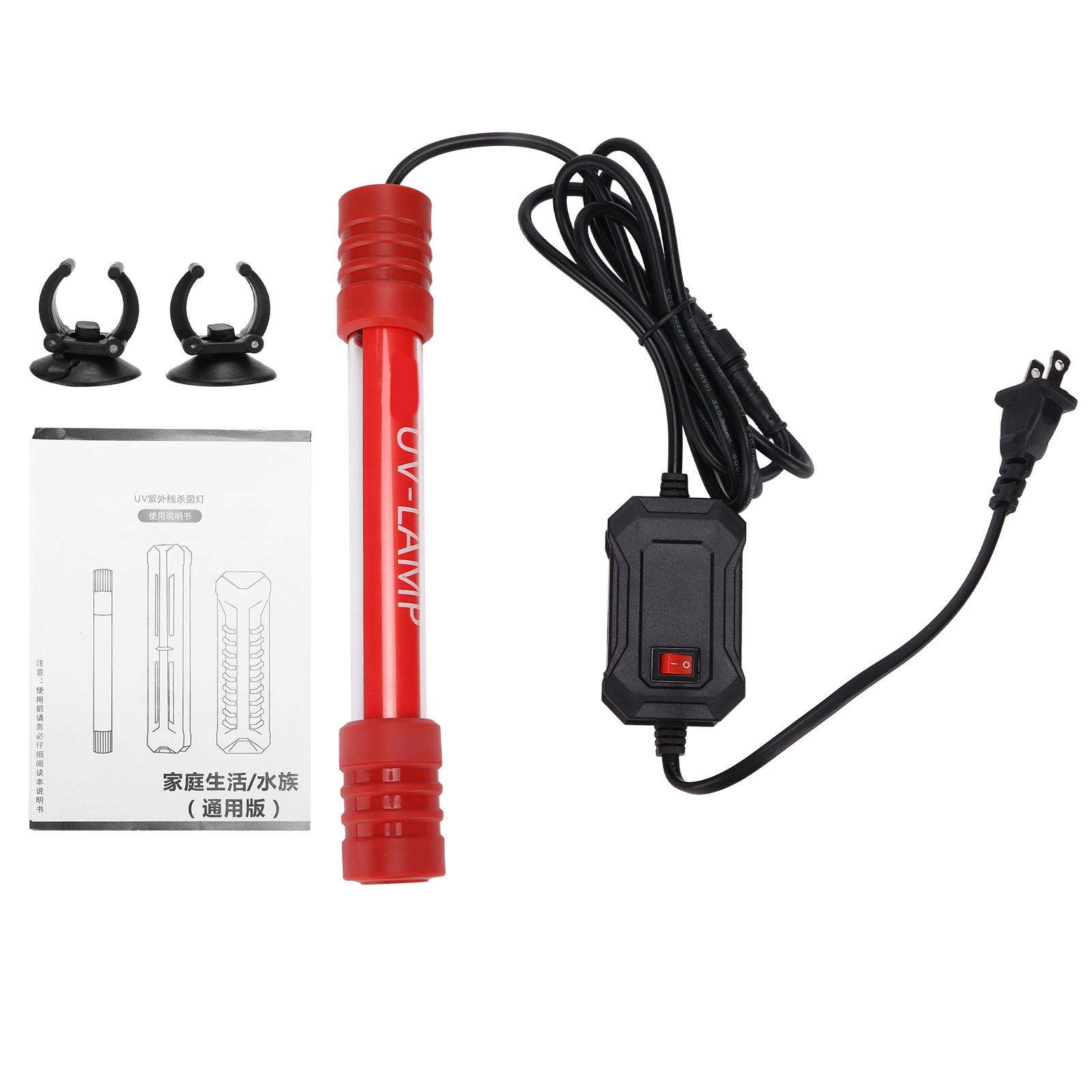 

Бактерицидная лампа для аквариума, светильник для очистки рыб, ультрафиолетовая лампа для стерилизации аквариума, вилка стандарта США, 110 В