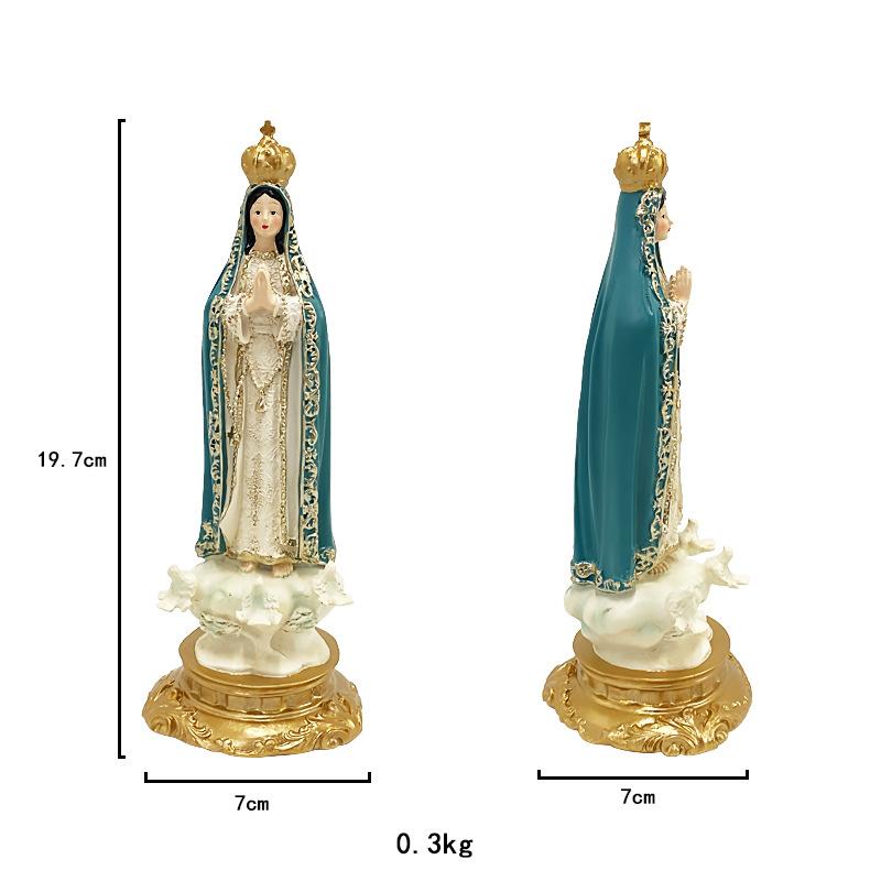 Katholische Statue Unsere Liebe Frau von Fatima Statue Jungfrau Maria Figur Religiöse Geschenke Altar Dekoration Figur Ornamente handbemalt