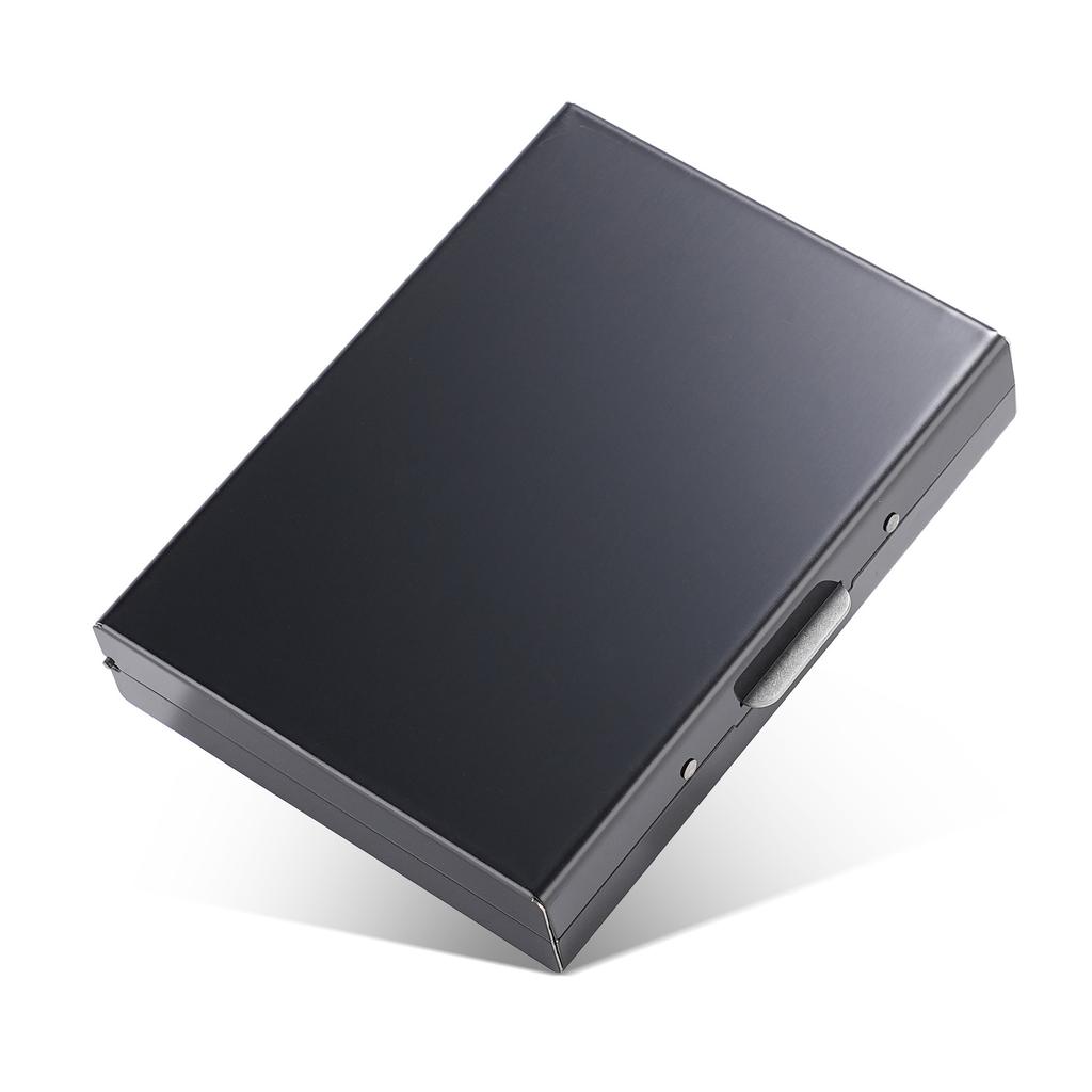 Porte-cartes de crédit en aluminium bloquant les RFID pour homme Portefeuille métallique Fin Étui pour cartes Pop-up Boîte pour cartes d'identité professionnelle Portefeuille de poche minimaliste