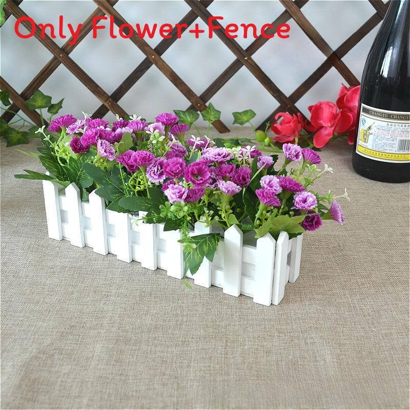Home Living Artificial Plant Set With Wooden Fence For Wedding Decor And Photo Props