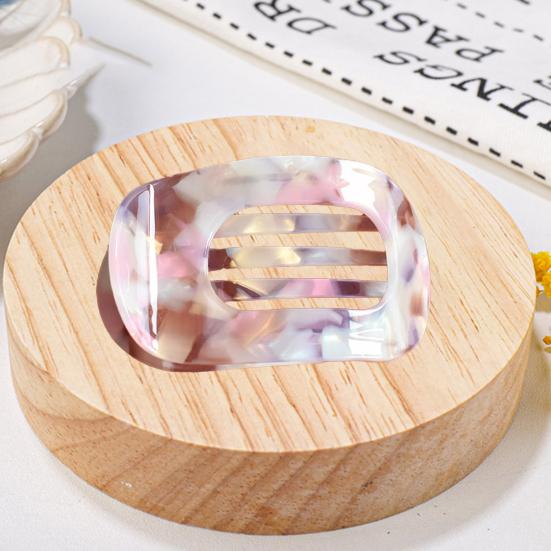 Women Hair Claw Flat Round Shape Strong Grip Bendable Teeth Curved Design Hair Clip Back Head Large Clip Hair Accessory