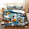 Graffiti Duvet Cover Set Cute Hip Hop Style Polyester Comforter Cover with Pillowcase Queen Full Size for Kid Teen Bedding Set