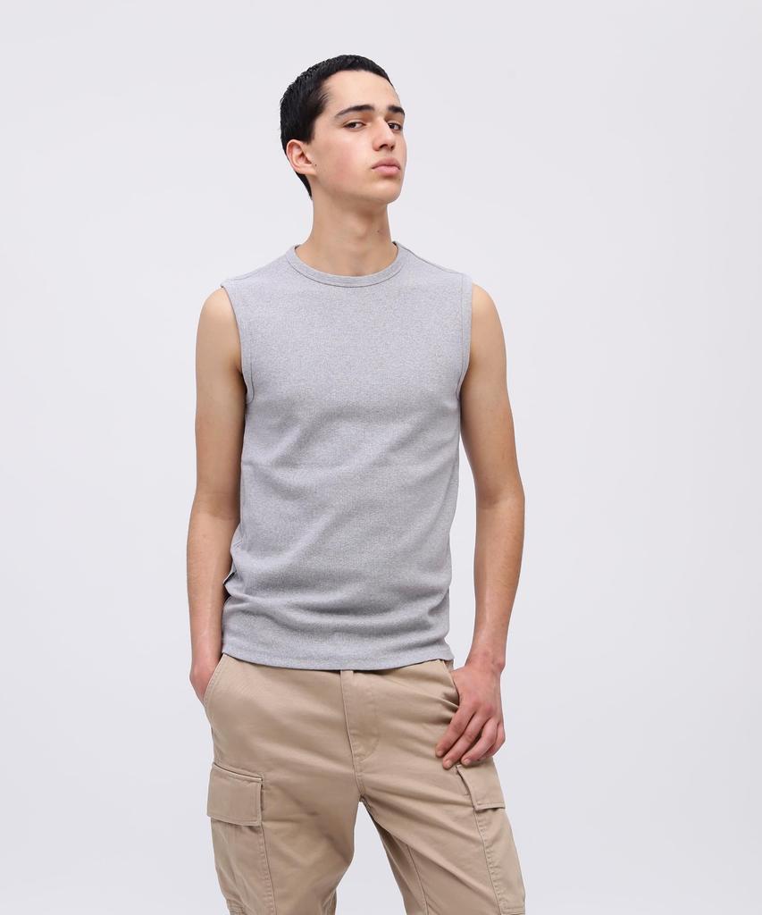 AVIREX DAILY RIB NOSLEEVE T-SHIRT men's S 020 gray 783-5935001