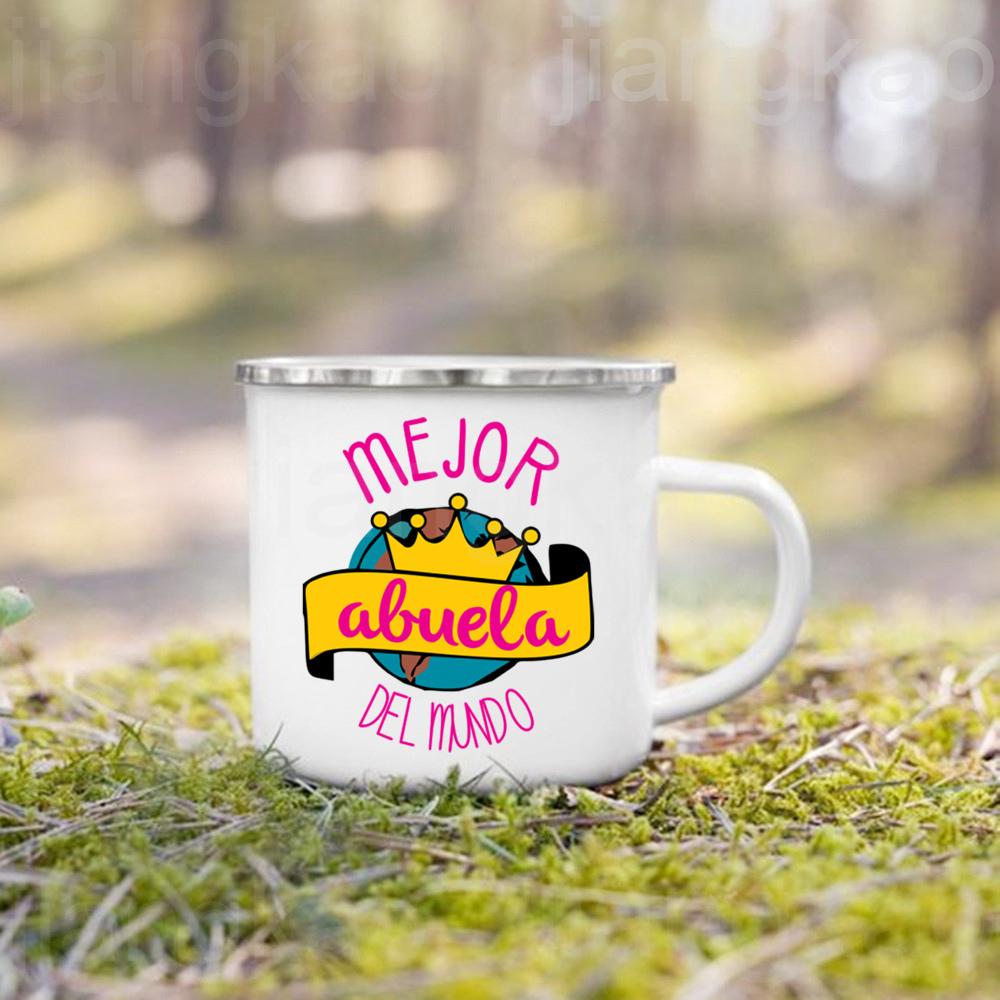 You Are Best Mom Dad Sis Bro Grandpa In The World Printed Mug Coffee Cups Camping Enamel Cup Holiday Birthday Gifts for Family