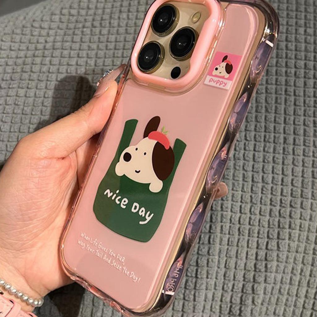 For Apple Mobile Phone Protective Cover Half Case Four-corner Lanyard Girls Fashion Three-dimensional Funny Cartoon Cute Mobile Phone Case