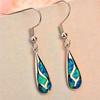 Luxe Style Teardrop Stone Blue White Fire Opal Earrings For Women 925 Sterling Silver Filled Long Dangle Drop Earrings Jewelry