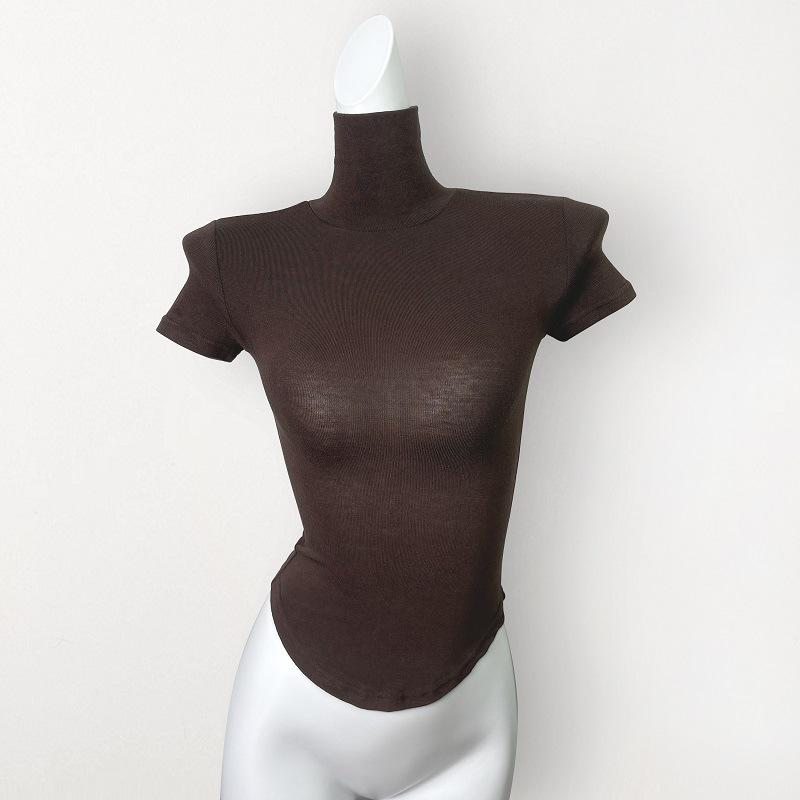 Korean Dongdaemun Sexy Spicy High Neck Slimming T-shirt