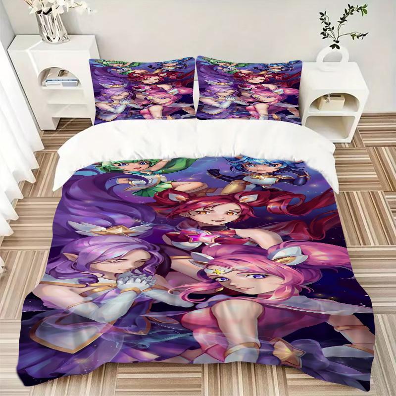 3pcs Star Guardian Home Decor Bedding Set-Perfect for Bedroom, Guest Room, Living Room, Hotel Use-Ideal Gift for Fans, Travelers, Daily Use-