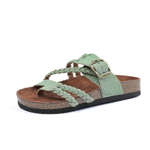 Fashion Women Sandals Beach Flip Flops Soft Suede Insole Adjustable Strap Slip On Comfortable Casual Fashionable Summer Shoes