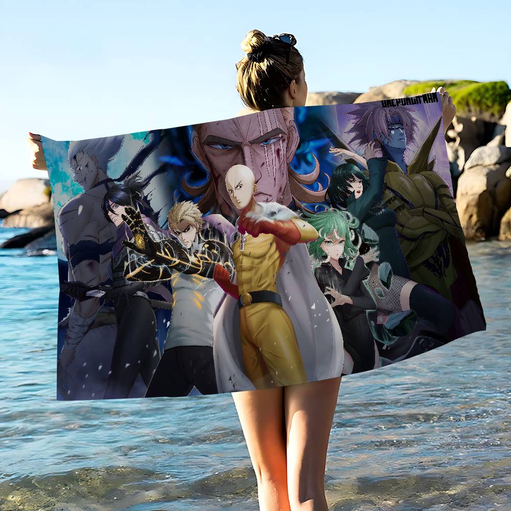 Anime One Punch Man Microfiber Beach Towel Absorbent Quick Dry Soft Yoga Swimming Resort Mountain Climbing Towel
