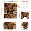 4Pcs Modern Art Shower Curtain Set with Non-Slip Bath Mat, Toilet Lid Cover, Contour Rug & 12 Hooks, Bathroom Decor