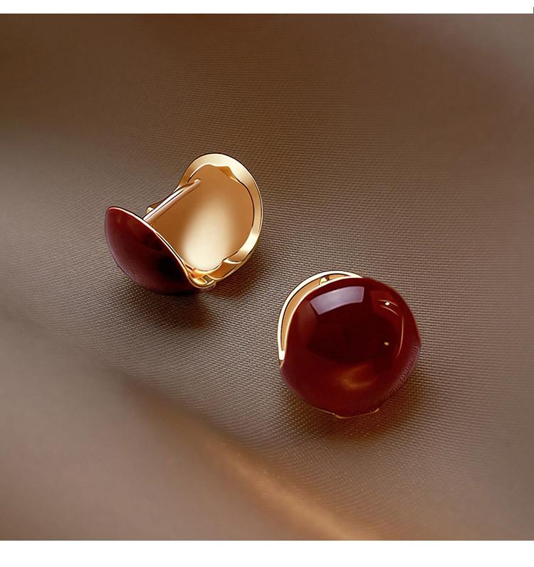 French Earrings, Niche Design, High-End Earrings, Women's Red Temperament, Socialite Earrings