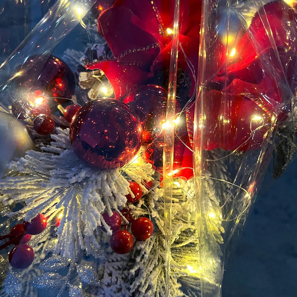 Christmas Staircase Garland Decor Hanging Ornament Holiday Home Decoration for Xmas Stairs Fireplace Party Decorations