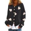2024 Autumn/Winter European & American Women's Heart Knit Cardigan Sweater