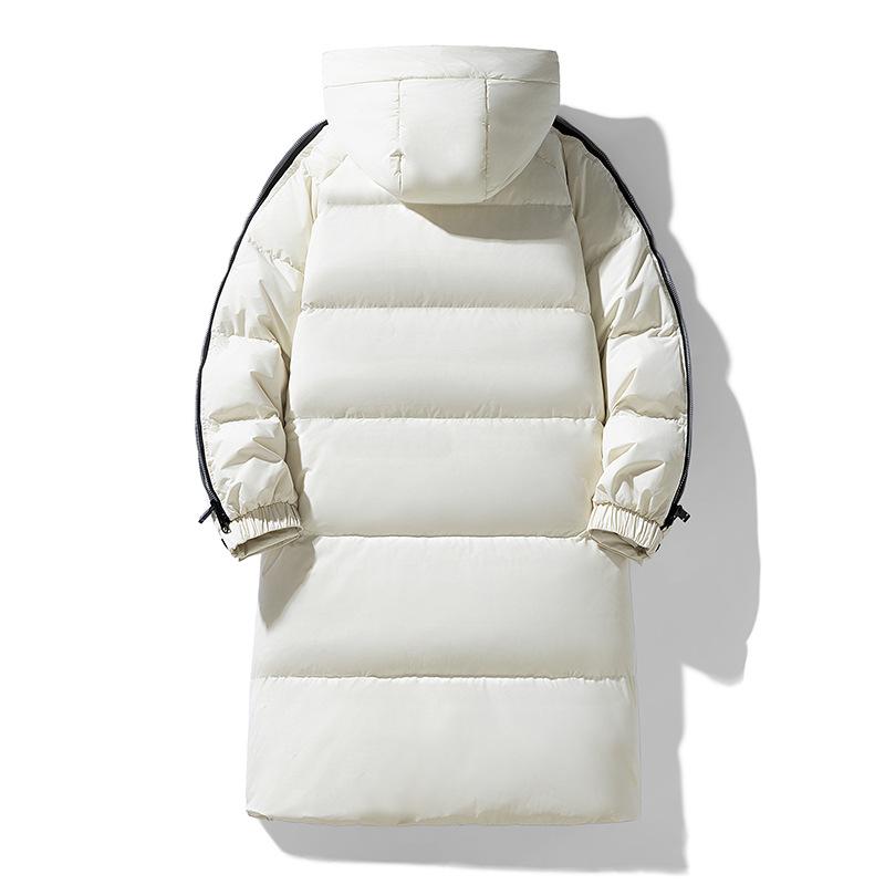 Men's Loose Winter Jacket Mid-length Hooded Down Jacket Men's Winter Thickened Warm White Duck Down Cold-proof Men's Jacket