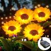 Solar Sunflower Lights Outdoor Waterproof Auto ON/Off Solar Garden Stake Lights for Lawn Pathway Yard Landscape Decor