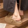 Baotou thick-soled Boken shoes, fluffy slippers for women's autumn and winter wear 2025 new ins trendy muffin with skirt flat bottom