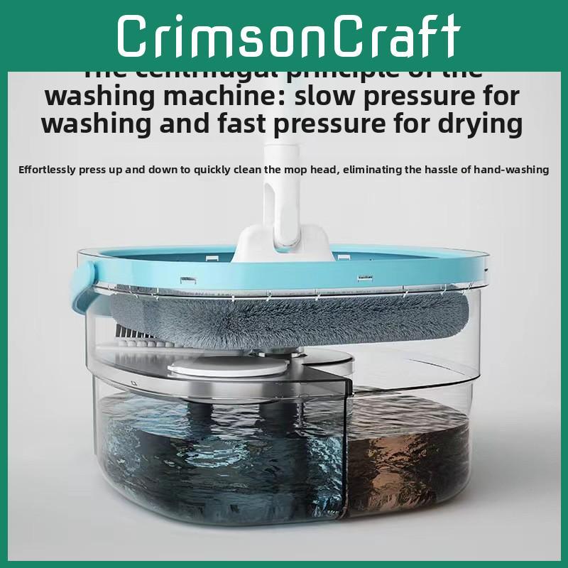 Spin Mop Bucket With Rotating Twisted Drying System For Home Cleaning Efficiency