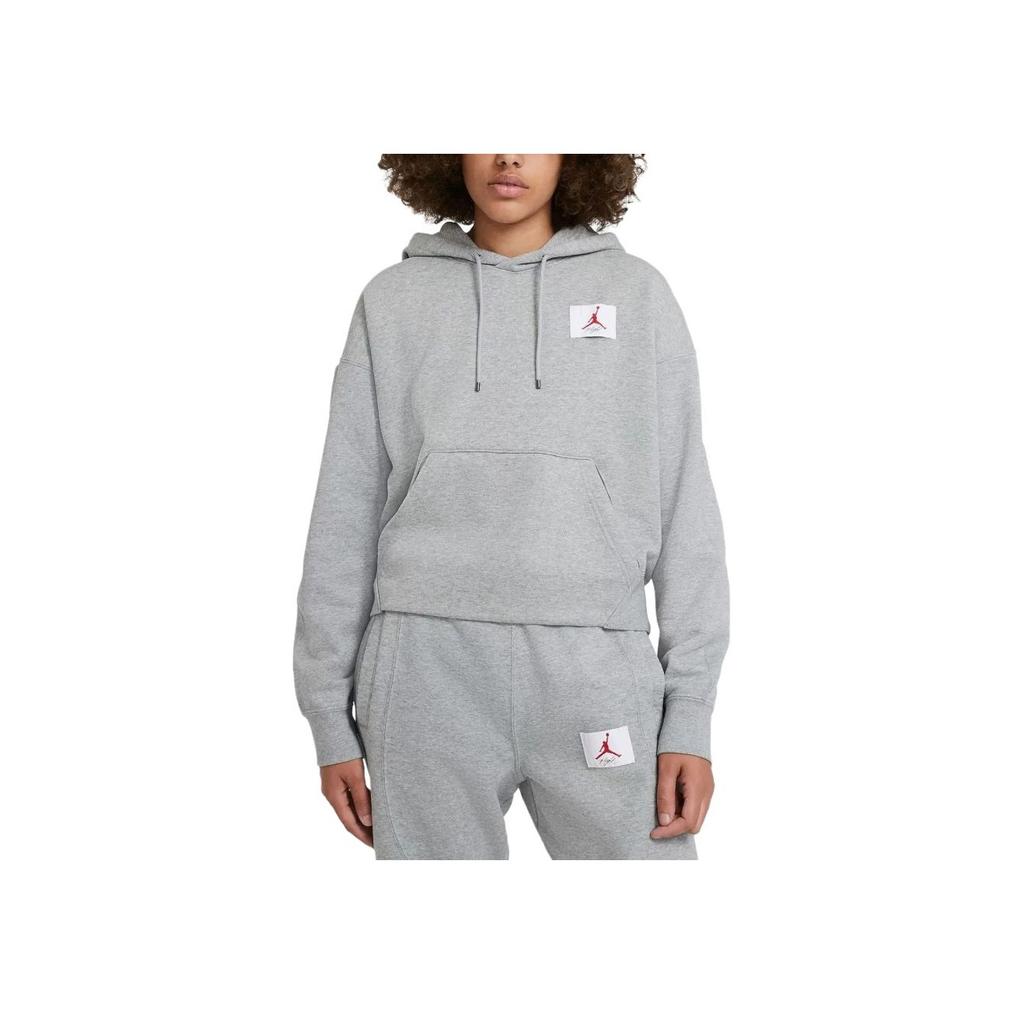 Jordan Flight Fleece Hoodie Women Tops Gray DB9067-063