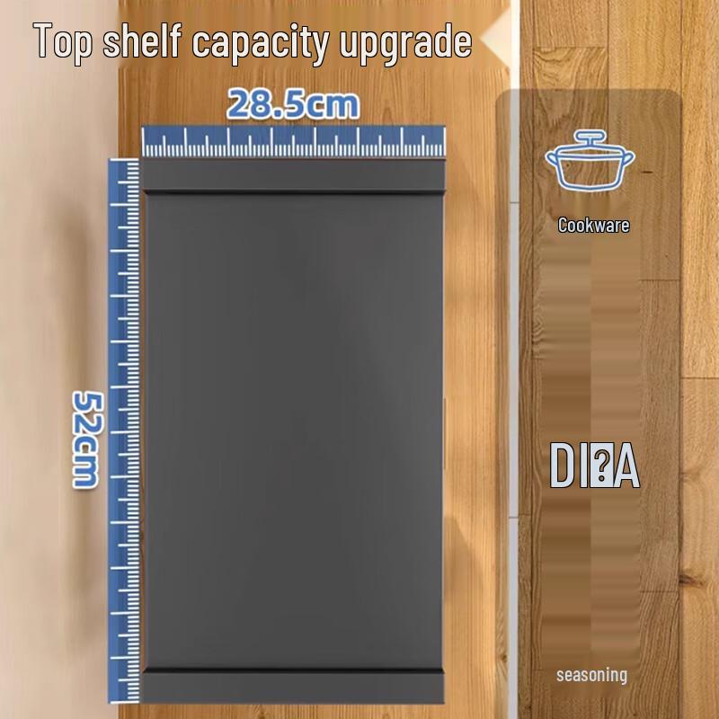 Premium Black 2-Tier Countertop Dish Storage Cabinet with Lid