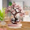 Schaukelbaum Paar Panda Tisch 2D flache Acryl dekorative Ornament Skulptur - für Schreibtisch, Schlafzimmer, Wohnzimmer, für Weihnachten und Halloween