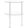 Side Table with 2 Shelves Transparent 38 Cm Tempered Glass