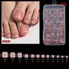 Artificial Short Square Toenails 120Pcs White Full Cover Press On Toe Nails for Women Summer Beach Holiday