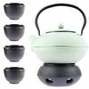 CAST IRON KETTLE 1.5L TEA POT WITH TEA INFUSER + 4x CUPS WARMER