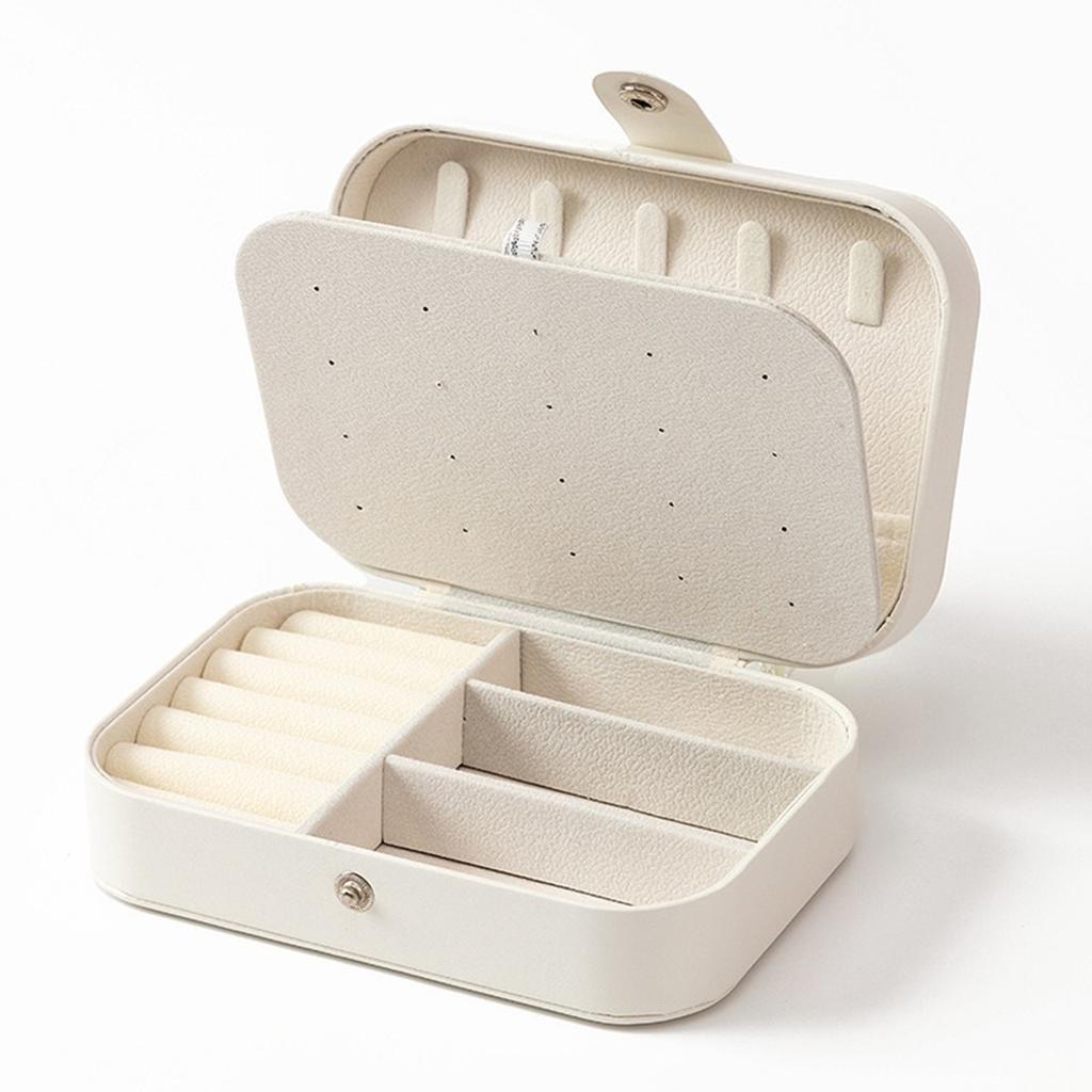 Tragbare Schmuckschatulle mit mehreren Fächern und Samtfutter - Reisefreundlicher rosa Schmuckorganizer für Accessoires