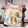 Personalized Custom Name Blanket - Peter Rabbit Print Design,Blanket for Sofa,Bed,Travel,Camping - Soft and Warm, Great Gift