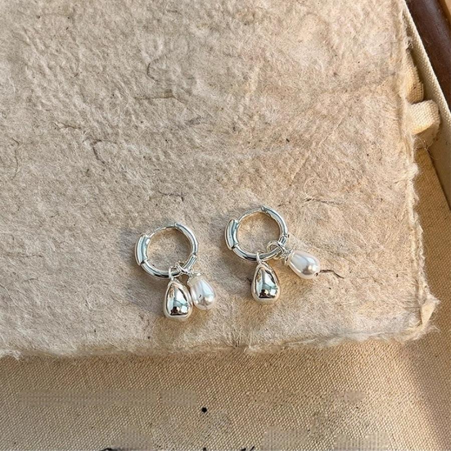 Gentle water drop pearl pendant earrings light luxury ear buckles earrings niche temperament versatile stud earrings earrings