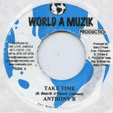 

7-дюймовая пластинка ANTHONY B - Take Time World A Muzik 2003 Ямайка Регги, Ска и Даб