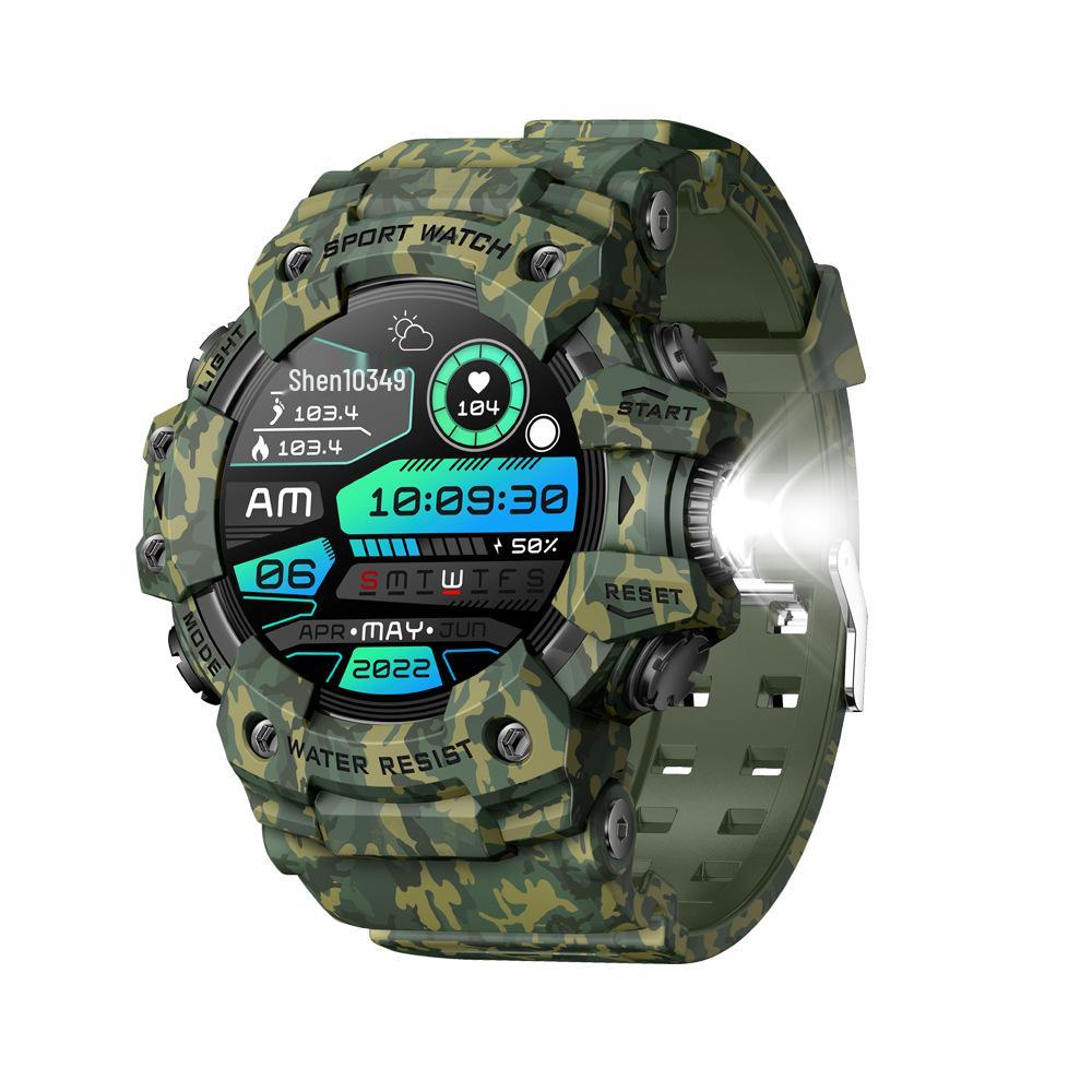 

Cross-Border LC21 Outdoor Smartwatch: Three-Proof, Flashlight, Compass, Sports & Health Monitoring, Camouflage.