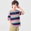 Boys' Casual Striped Letter Print T-Shirt