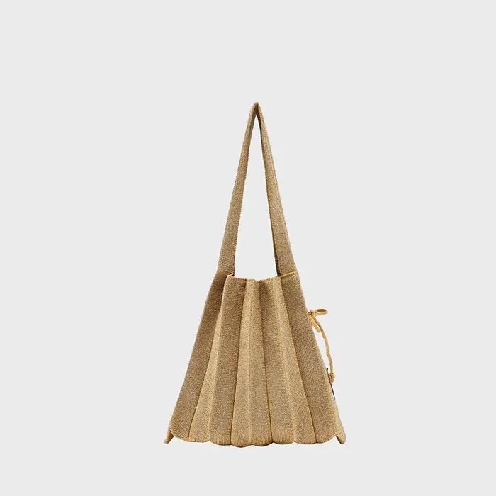 Lucky Pleats Knit S Starry Gold