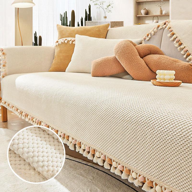 Cuscino per Divano Chaise in Velluto Stile Pastorale Ispessito Universale per Tutte le Stagioni Copridivano Antiscivolo Copertura Completa Combinazione Calda