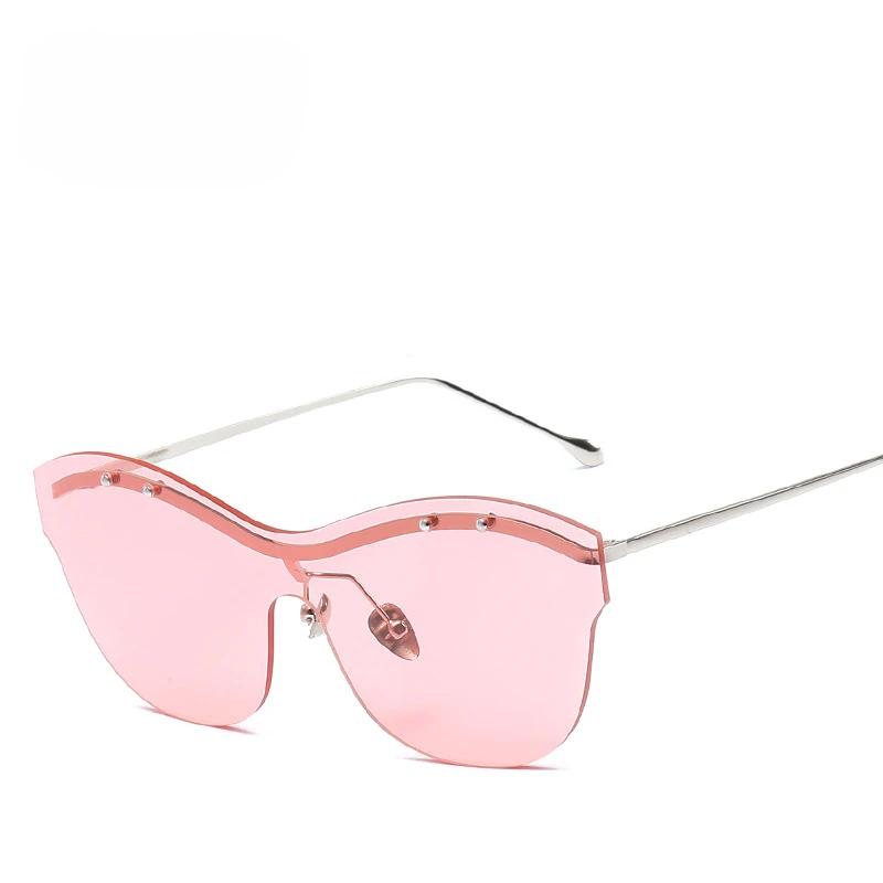

Round Sunglasses Female Design Rimless Eyeglasses Frames Yellow Lenses Oversize Women Sun Eyeglasses UV400 Cool Ladies Shades