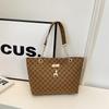 Retro Monogram Tote Bag Vintage Shoulder Handbag for Women Casual Daily Use Commute Travel Fashion Purse
