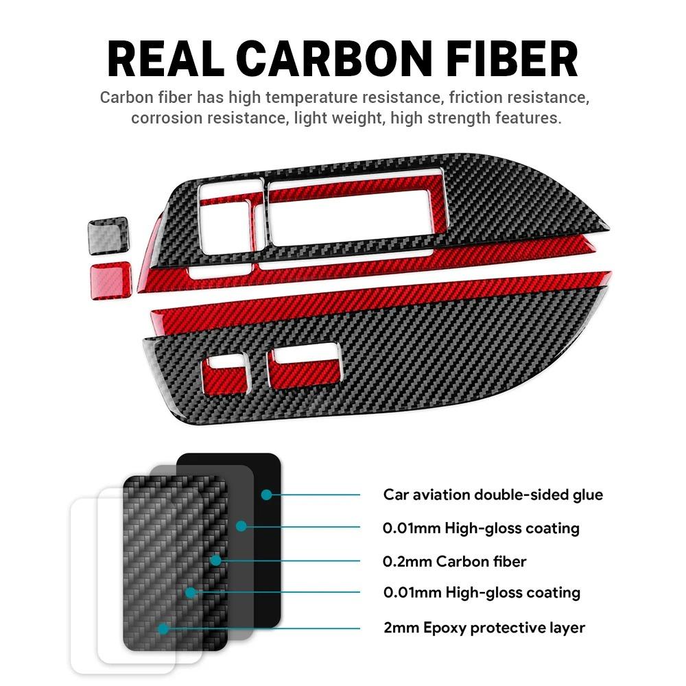 For Toyota Corolla 2019 2020-2023 2024 Corolla Cross 2021-2024 Real Soft Carbon Fiber Sticker LHD RHD Car Window Button Panel