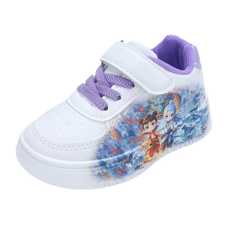 

Children s little white shoes boys fashion cartoon sports shoes 2025 spring and autumn new girls soft baseplate shoes fashion casual 20-25 yards, 6 pairs in one hand фіолетовий