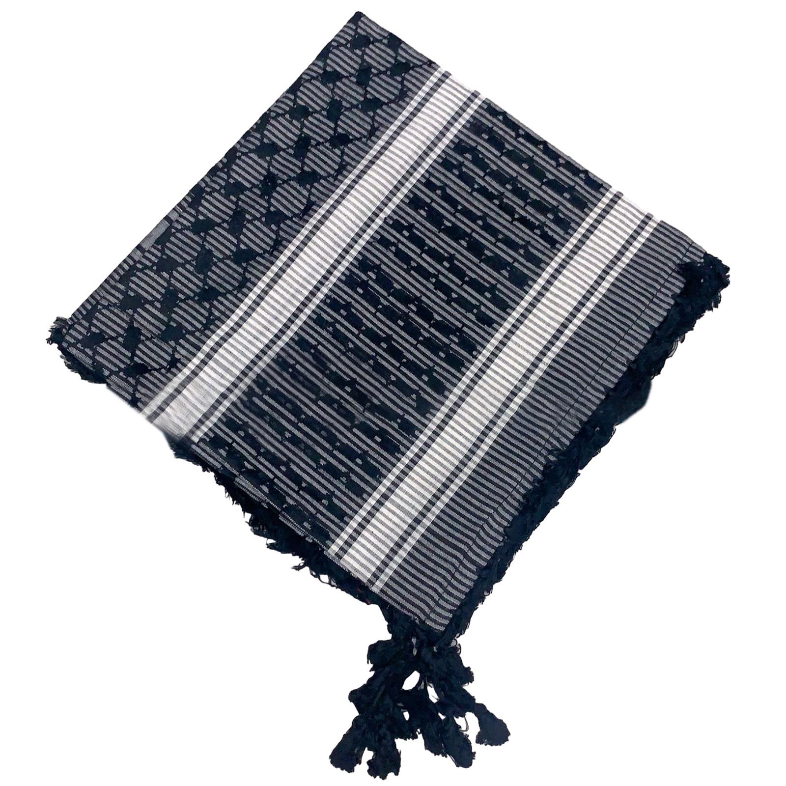 

Стильный платок шемаг, мягкий жаккардовый арабский платок для мужчин, женщин, мусульман, легкая арабская дубайская повязка на голову, пустынный шарф на шею чёрный