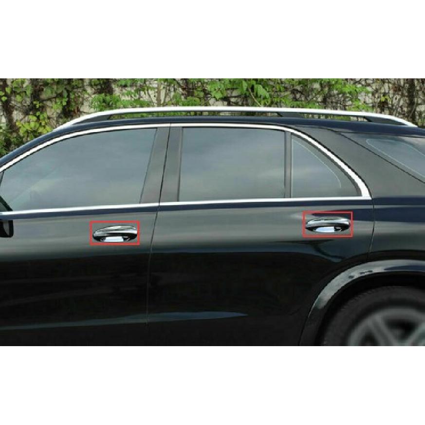 For Benz GLE GLS - Chrome ABS Exterior Outside Door Bowl Cover Trim 4pcs