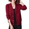 Damen Pullover Jacke Oberteil Locker Herbst und Winter V-Ausschnitt Einreihig Gestrickte Strickjacke