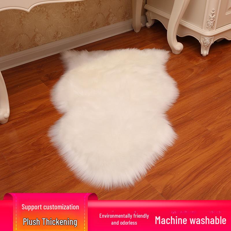 Alfombra Redonda de Felpa Mejorada de Imitación de Lana para Sala de Estar, Dormitorio o Uso como Esterilla de Yoga