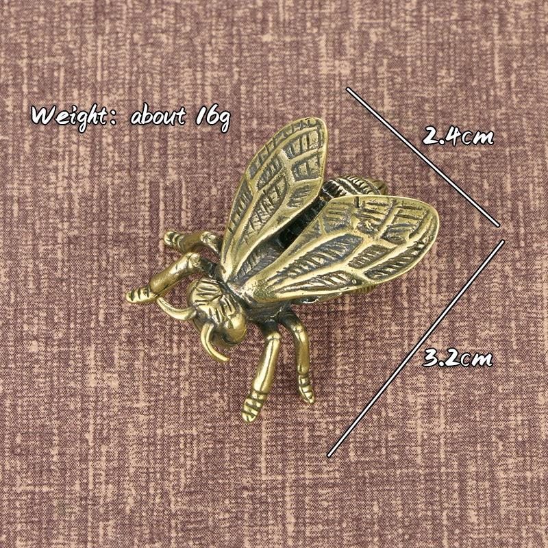 New Solid Brass Insect Honey Bee Figurines Miniatures Tea Pet Funny Crafts Collection Desktop Small Ornaments Home Decoration