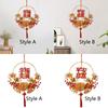 Chinese New Year Wreath Luminous Front Door Wreath Hanging for Wedding Festival Housewarming Parties Fireplace Indoor Outdoor