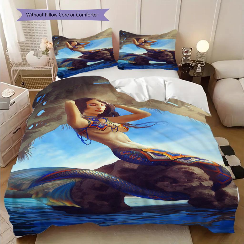 Mermaid Fantasy Set Bedding 1 Duvet Cover 2 Pillowcase Without Core Bedding Set Soft And Comfortable Duvet Cover And Pillowcase